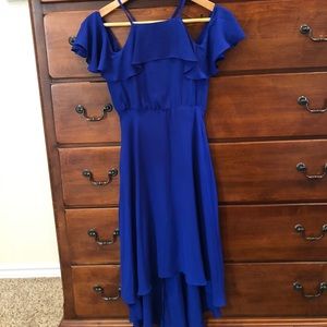 Blue Dress with Gold Zipper